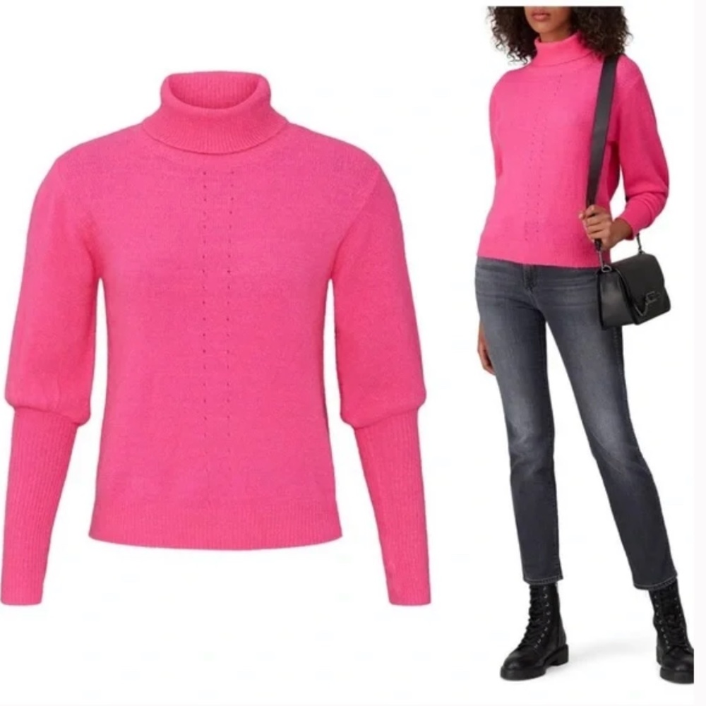 One Grey Day Leighton Pink turtleneck sweater size M